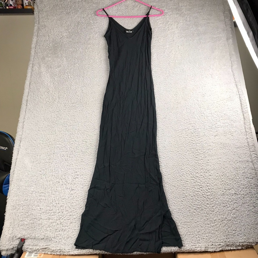 Vintage 90s Ghost London Maxi Slip Dress Womens M Black Whimsigoth Minimalist